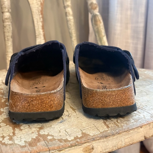 Birkenstock Birki’s Camden Closed Toe Dual Buckle Navy Blue Clogs Women’s 7 - Picture 8 of 13